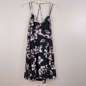 Express Womens Spaghetti Strap Open Back Hawaiian Print Floral Midi Dress Size 4